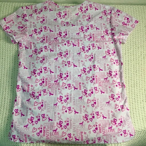 I SCRUBS, PINK CANCER SUPPORT NURSE SCRUB SIZE SMALL WITH FRONT POCKET - Picture 5 of 5